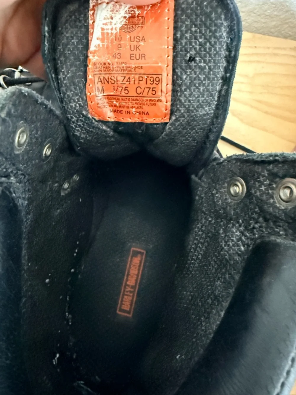 Harley-Davidson Black Leather Moto Lace-Up Boots